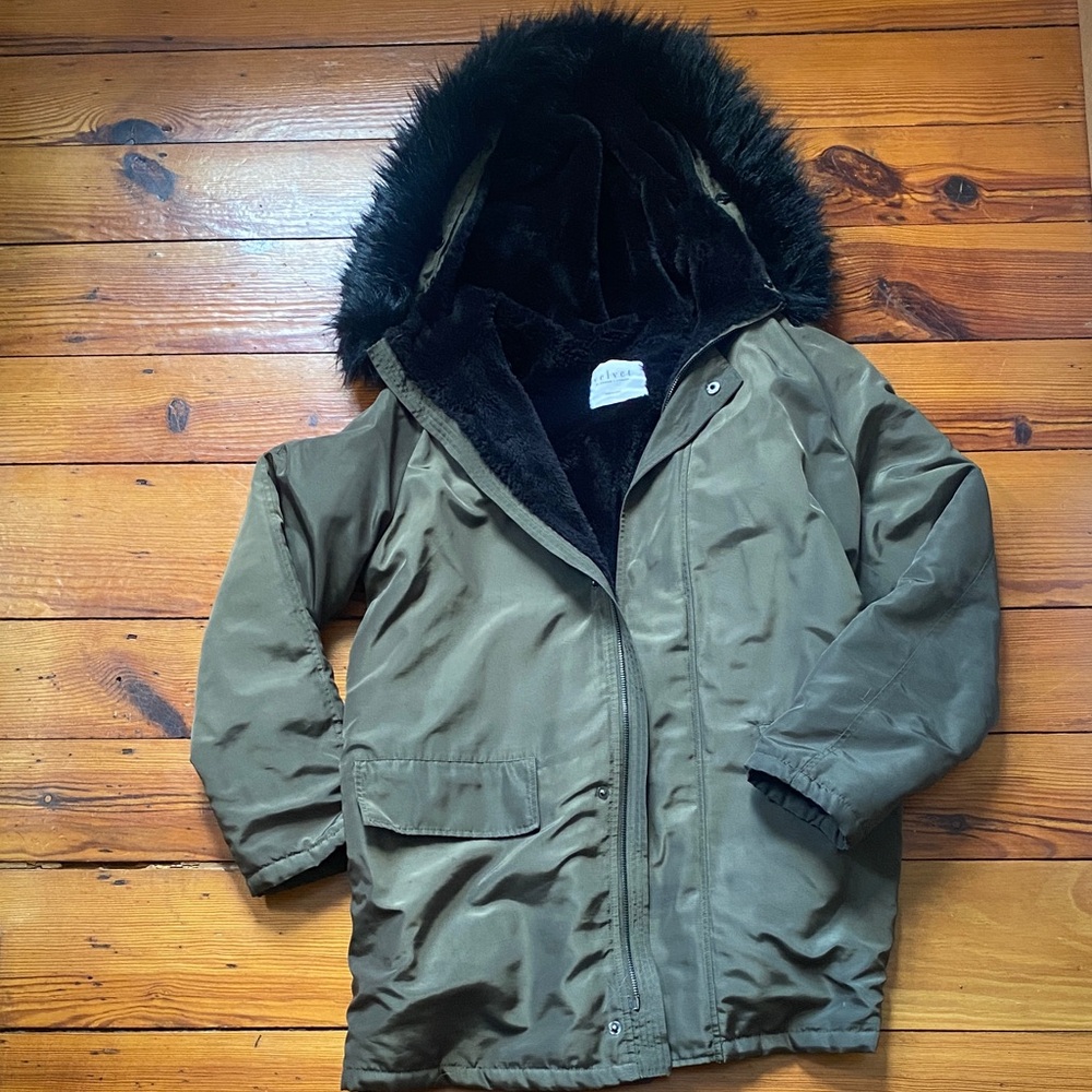 Velvet by Graham and Spencer faux fur trim coat